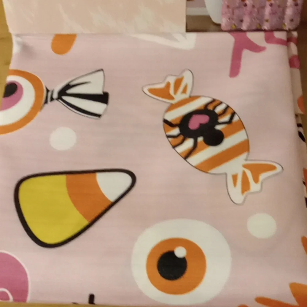 Betsey Johnson Pink Candy Halloween Shower Curtain New